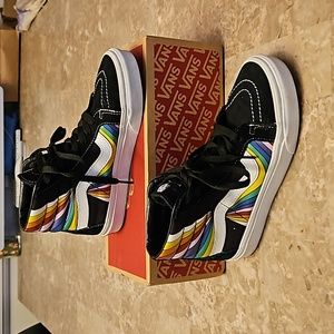 Rainbow Suede Classic Hightop Vans